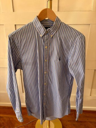 Ralph Lauren Hemd – Gr. S – Blau/Weiss/Gelb gestreift