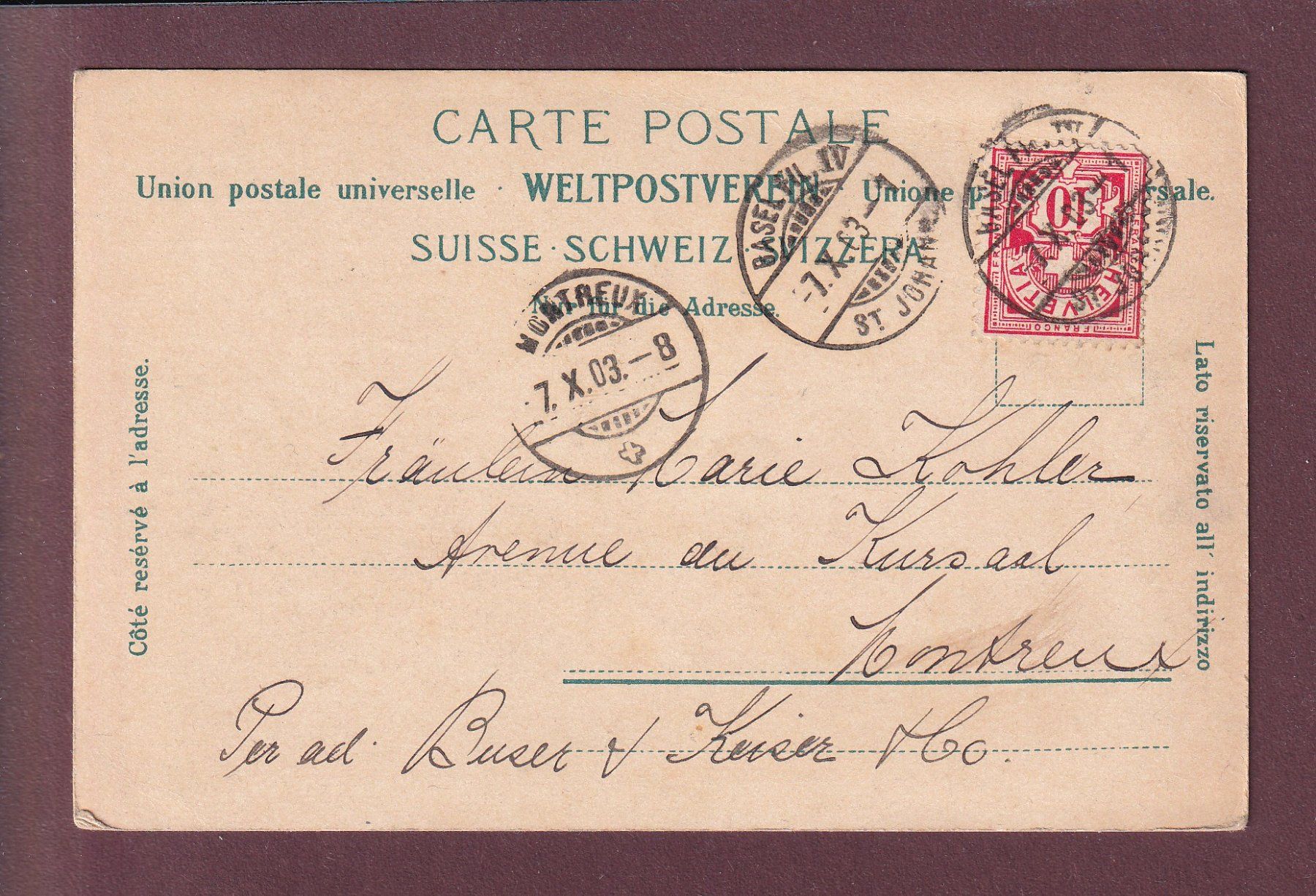 Cartes postales: BASEL - Spalentor - Leute - 1903 – D'occasion à Pully par nicecards 1