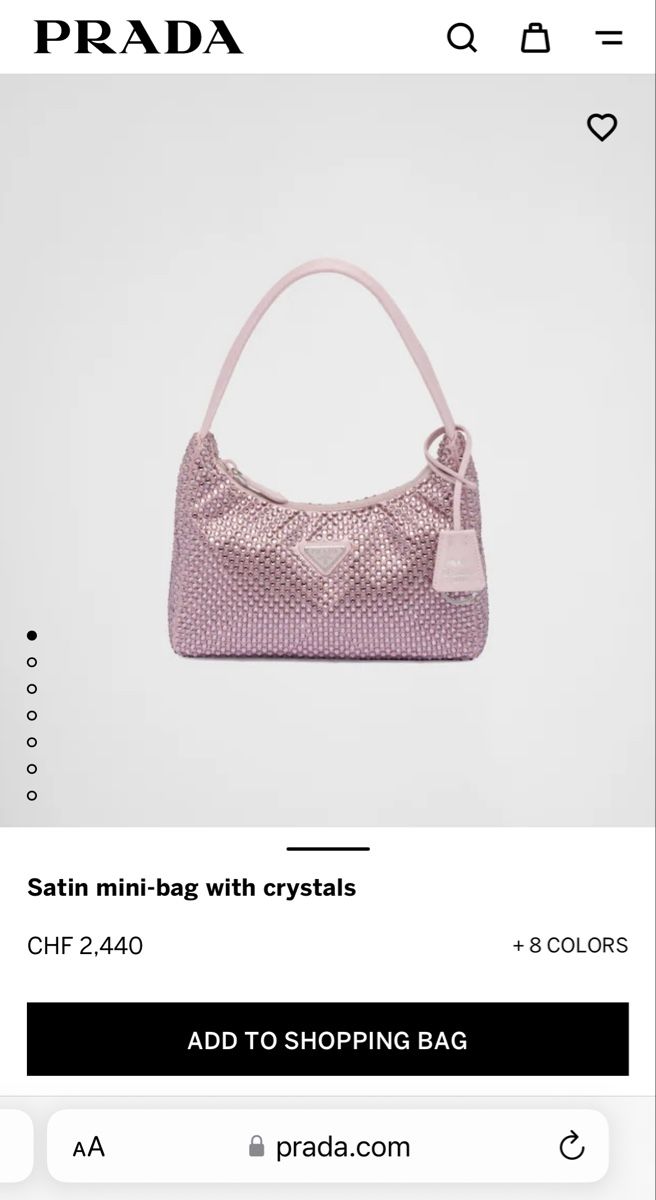 Prada Taschen für Damen: Prada Re-Edition 2000 Mini Handtasche Crystal Lila Limited – Gebraucht aus Zürich von kiflicaodcokolade 7