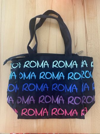 Roma Tasche Robin Ruth schwarz mit mehrfarbiger Aufschrift