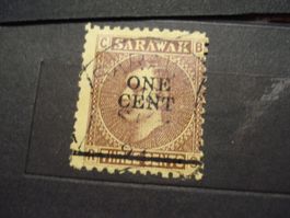 uralte Marke Sarawak, mit Überdruck, o