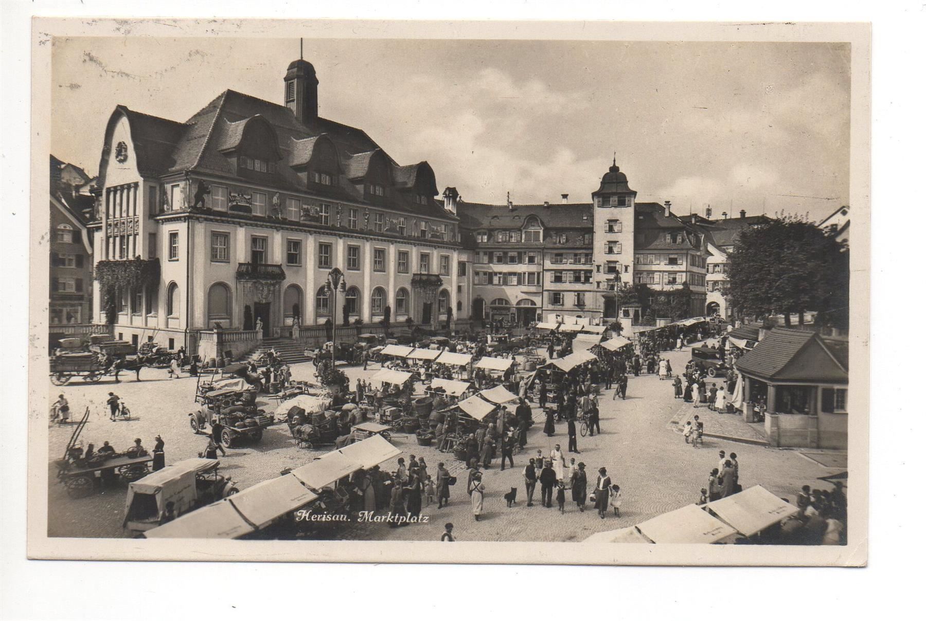 Cartes postales: HERISAU Marktplatz animée – D'occasion à Jona par philajona