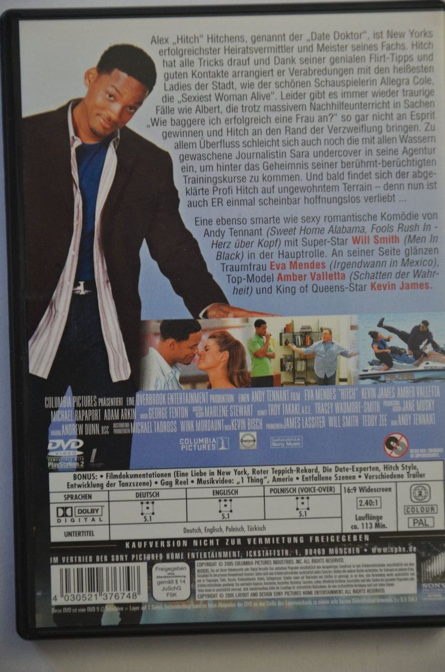 Tutti i DVDs: Will Smith ist HITCH, der Date Doktor – Nuovo (secondo la descrizione) da Wetzikon ZH venduto da bausie 1