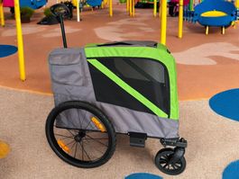 neuer 2in1 Fahrrad Hundeanhänger & Hundewagen in Grau/Grün