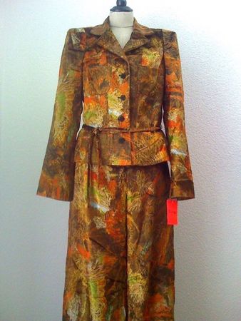 Vintage Christian Lacroix Anzug Samt in Herbst Farben FR 42