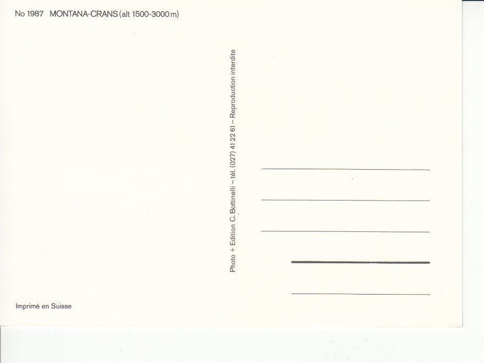 Ansichtskarten: Montana-Crans um 1990 – Gebraucht aus Bürglen TG von StampGraf 1