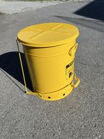 Justrite® Werkbank-Sammelbehälter, Fusspedal, gelb, 80 Liter