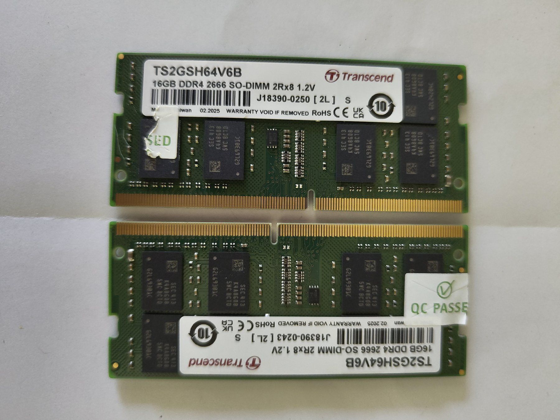 Memoria / RAM: 2 x 16 GB SO-Dimm DDR4 2666 Transcend – Usato da Arlesheim venduto da m19Ricardo