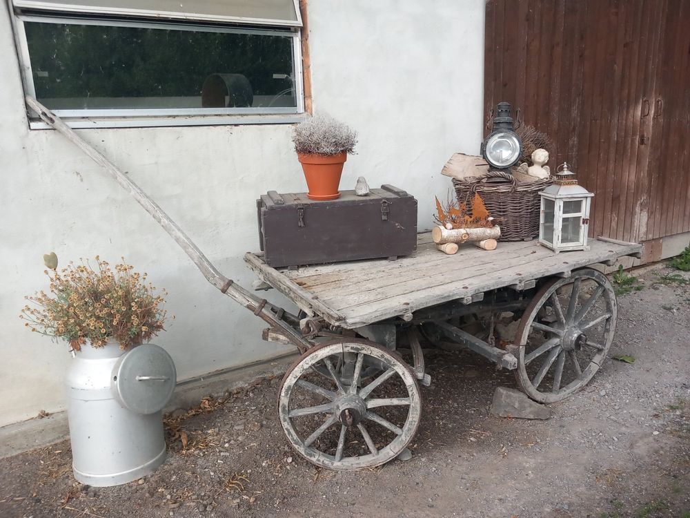 Alten Leiterwagen Dekorieren