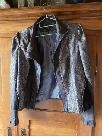 Damen Samt Leder Jacke Dilbar Grösse 50 handmade