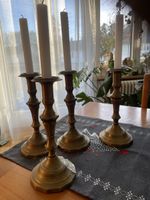 Antike Kerzenständer aus Messing, 4Stück, Vintage Deko