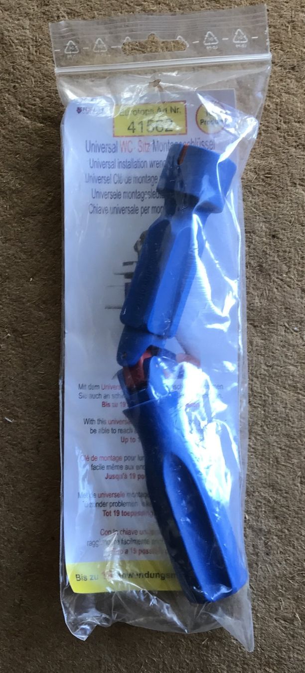 WC: WC-SITZ MONTAGESCHLÜSSEL NEU & ORIGINALVERPACKT – Nuovo e nell'imballaggio originale da Ostermundigen venduto da Wyatt-Earp