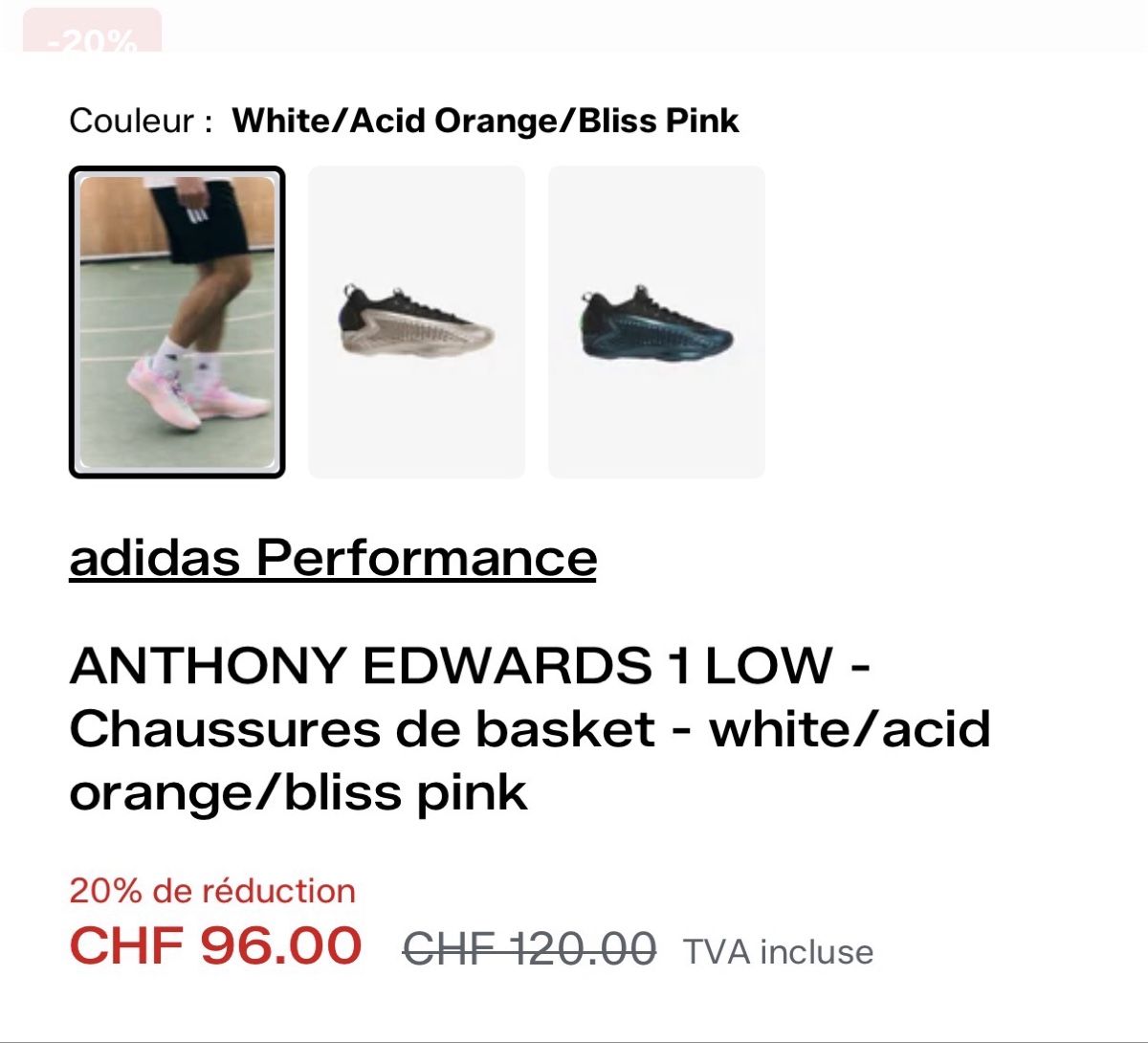 Herrenschuhe: Adidas Anthony Edwards 1 low US16 – Neu (gemäss Beschreibung) aus Grand-Lancy von kil_gp7y 3