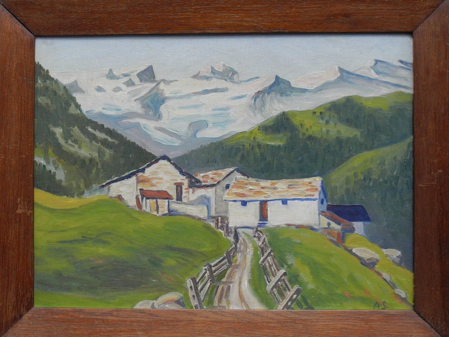 Gemälde: Gotthardmassiv San Gottardo Tessin Rustico mit Dörfchen – Gebraucht aus Wünnewil von FineArt-NicePrice 1