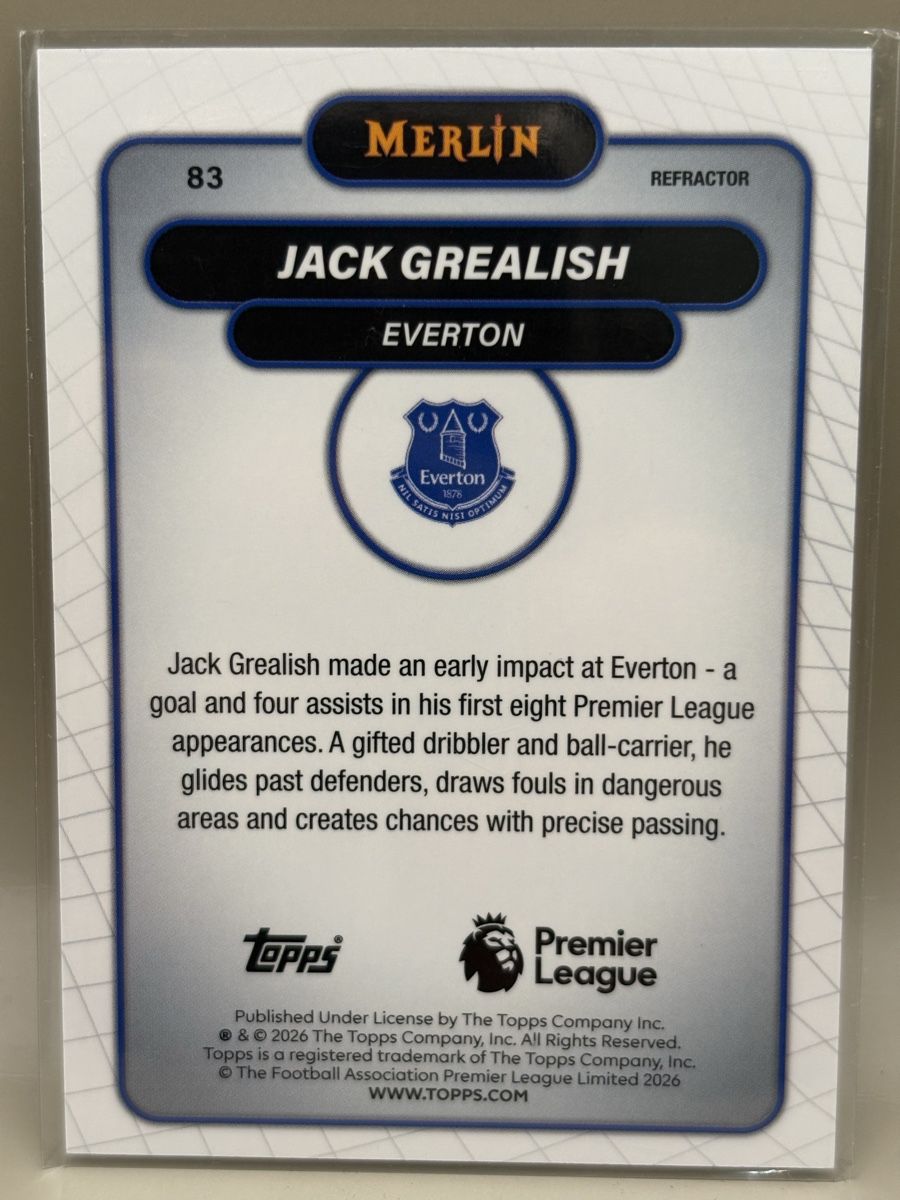 Topps Carte collezionabili: 2026 Topps Merlin #83 JACK GREALISH - Refractor – Nuovo (secondo la descrizione) da Oberbuchsiten venduto da Bananefrappe93 1