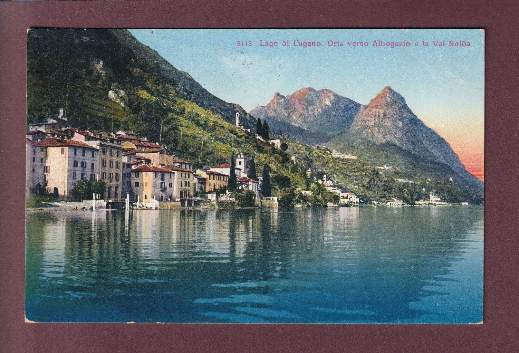 Cartoline postali: ORIA verso Albogasio - 1914 – Usato da Pully venduto da nicecards