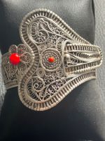 Bracelet vintage  filigrane en argent 925 avec corail 33g