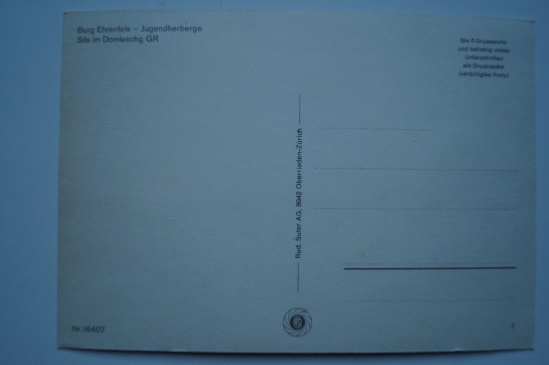 Cartoline postali: Sils i.D. Burg Ehrenfels – Usato da Scheid venduto da dirauls 1