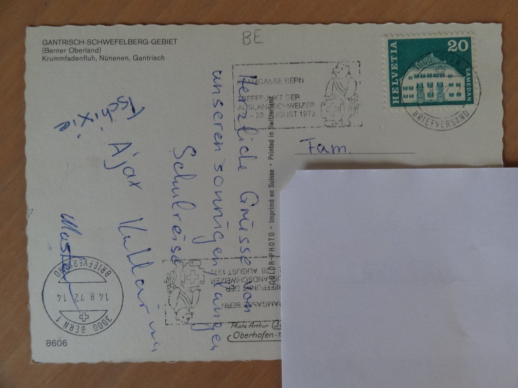 Cartoline postali: GANTRIISCH-SCHWEFELBERG 1972 – Usato da St Léonard venduto da Riglin 1