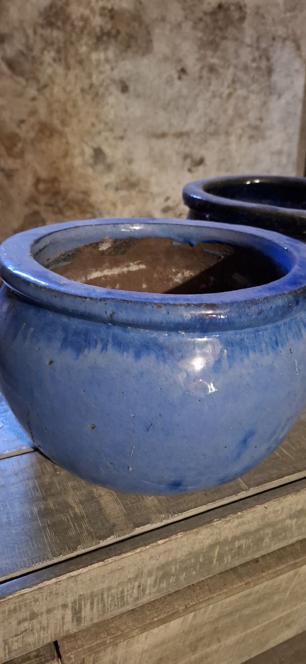 Vasi per fiori: Blauer Blumentopf Pflanzentopf ca. 22cm  3 Stück – Usato da Wichtrach venduto da Sunneblueme7 1