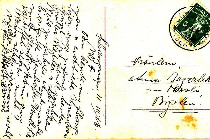 Cartoline postali: Hübsche Dame + 1916 – Usato da Emmenbrücke venduto da teestube 1