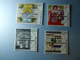 1993 Sonderpostmarken 3  Werke  schweizer Frauen 848-851