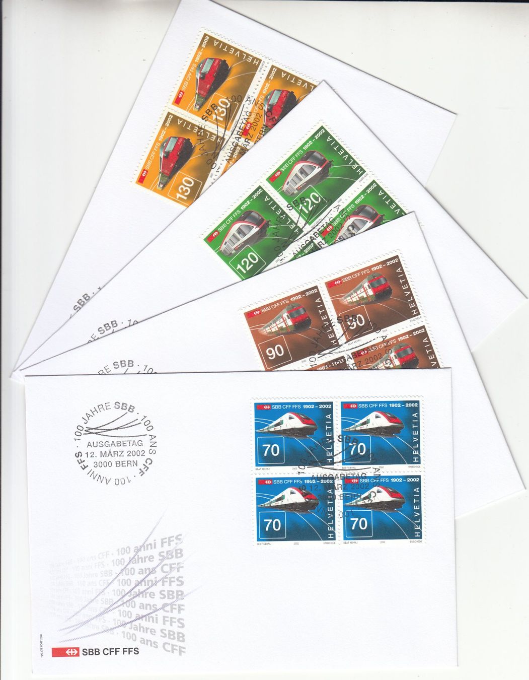 Alle Briefmarken: SBK 1047 - 1050 im 4er-Block FDC – Gebraucht aus Bürglen TG von StampGraf
