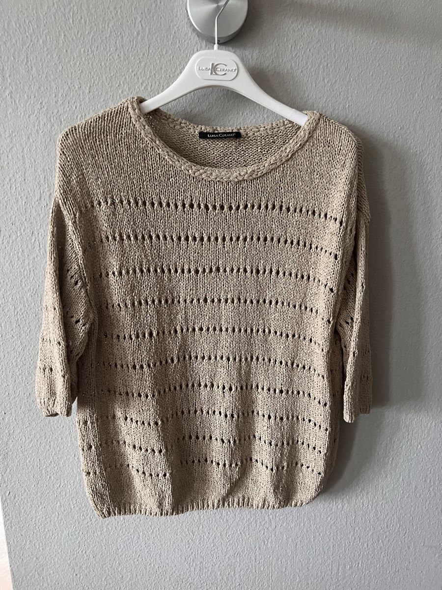 Luisa Cerano Pullover & Sweatshirts: Kurzarm Pullover Luisa Cerano, Gr. 33, beige Strick – Gebraucht aus Solothurn von Brini06