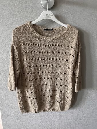 Kurzarm Pullover Luisa Cerano, Gr. 33, beige Strick