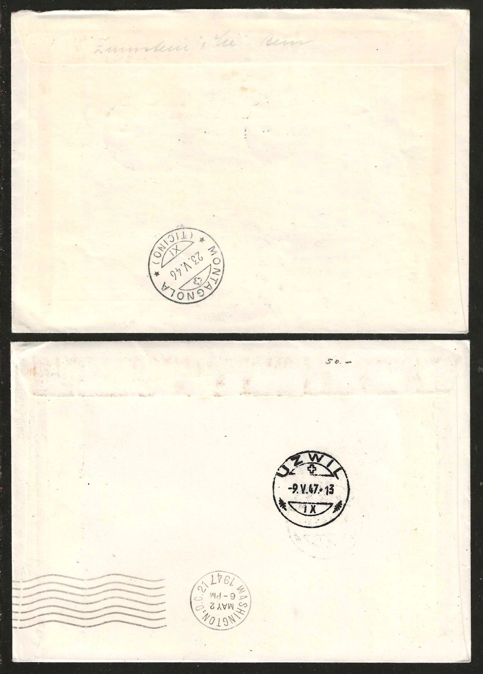 Tutti i francobolli: 2 Flugpost Briefe 1946/1947 – Usato da Gümligen venduto da Geniusbuy 1