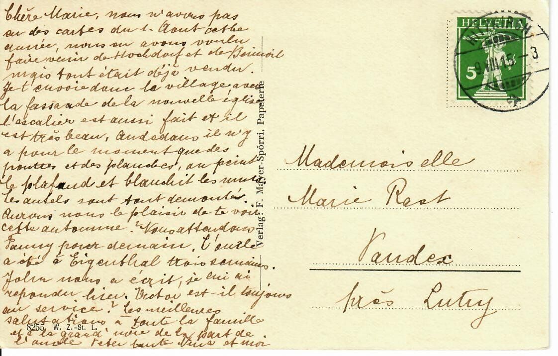 Cartoline postali: Hitzkirch 1915 – Usato da Hochdorf venduto da Ziegel-16 1