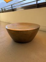 Couchtisch Metall goldfarben gehämmert rund 70 cm Durchmesse