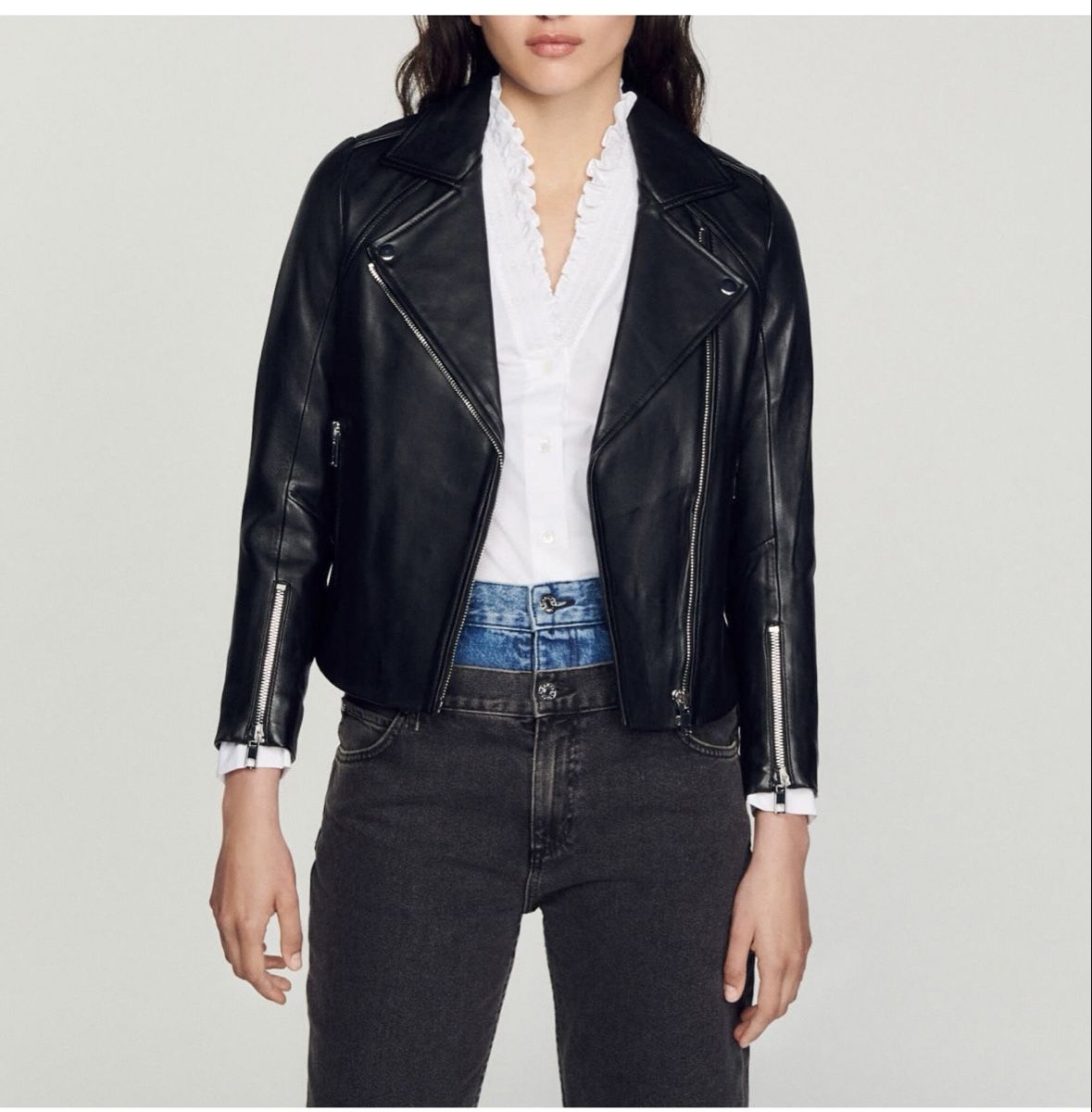 Sandro Giacche: Sandro leather jacket NEW!! Size 1 – Nuovo e nell'imballaggio originale da Geneve venduto da iri_dr5s