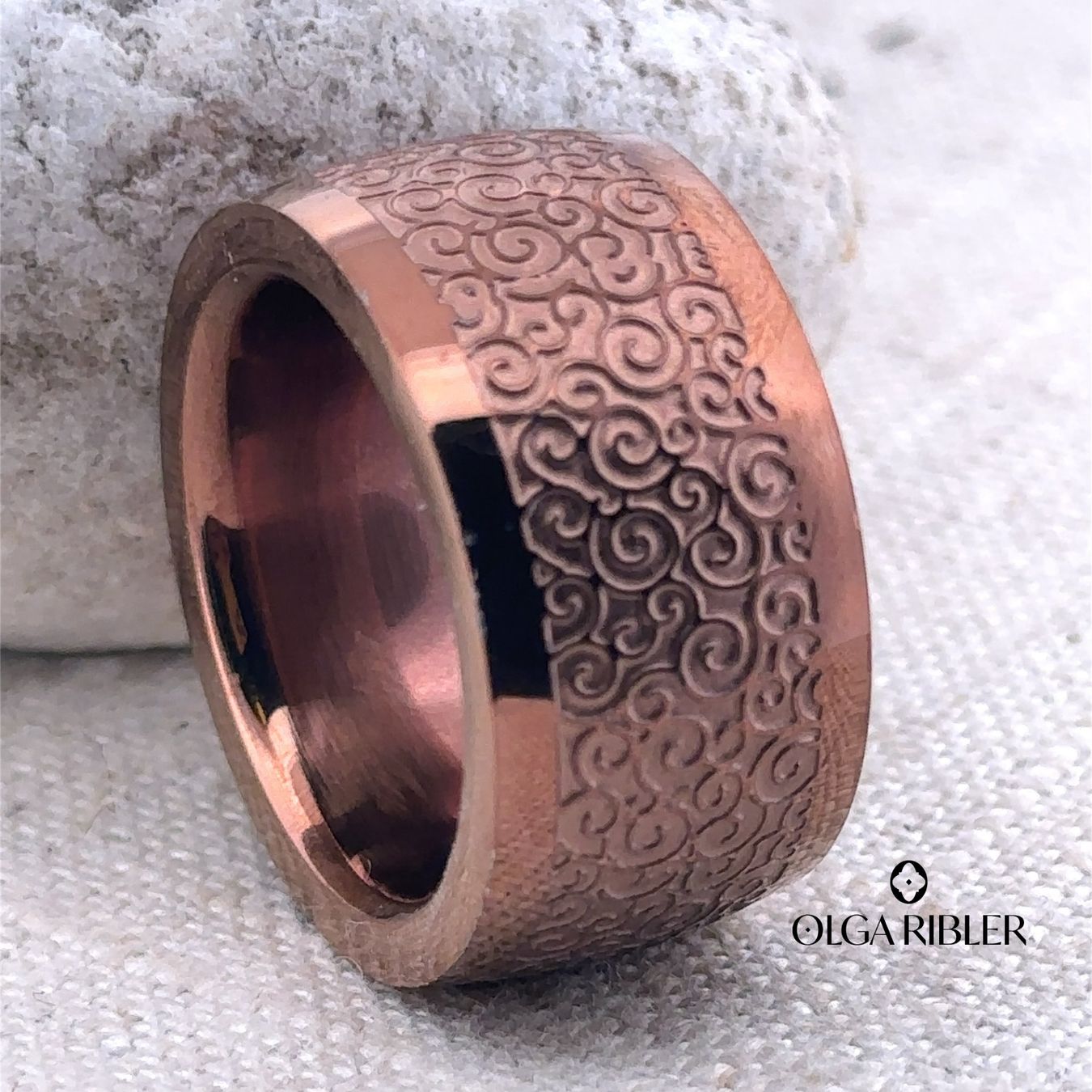Olga Ribler Anelli: Edelstahl Statement  Ring braun Grösse 60 – Nuovo (secondo la descrizione) da Luzern venduto da Schmuckoutlet 3