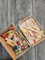 Holz: vintage Holzbausteine - 80 Stück