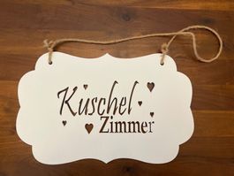 Dekoschild  Zimmerschild Weiss