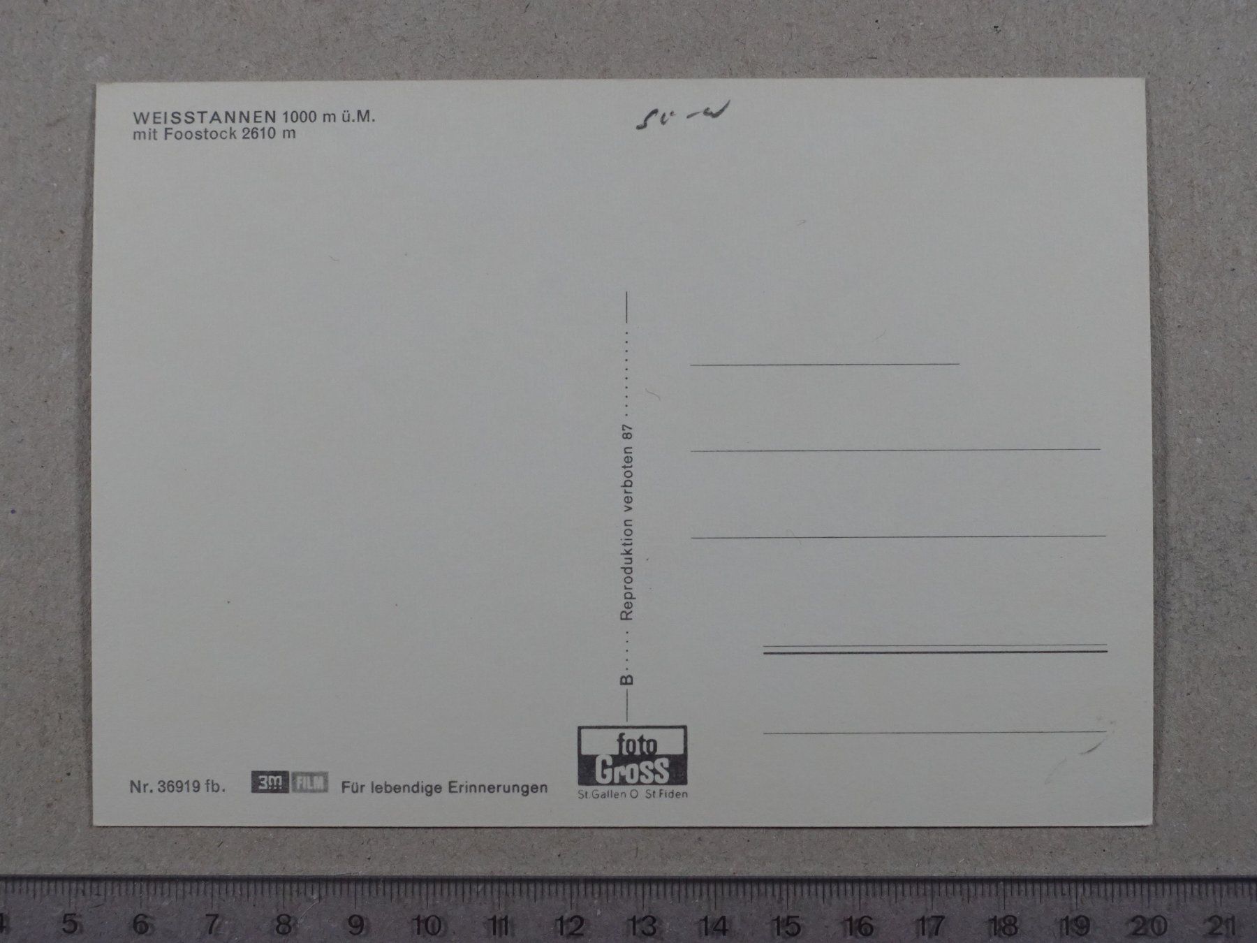 Ansichtskarten: Weisstannen, Foostock, St.Gallen, Mels – Gebraucht aus Lenzburg von fh1 1