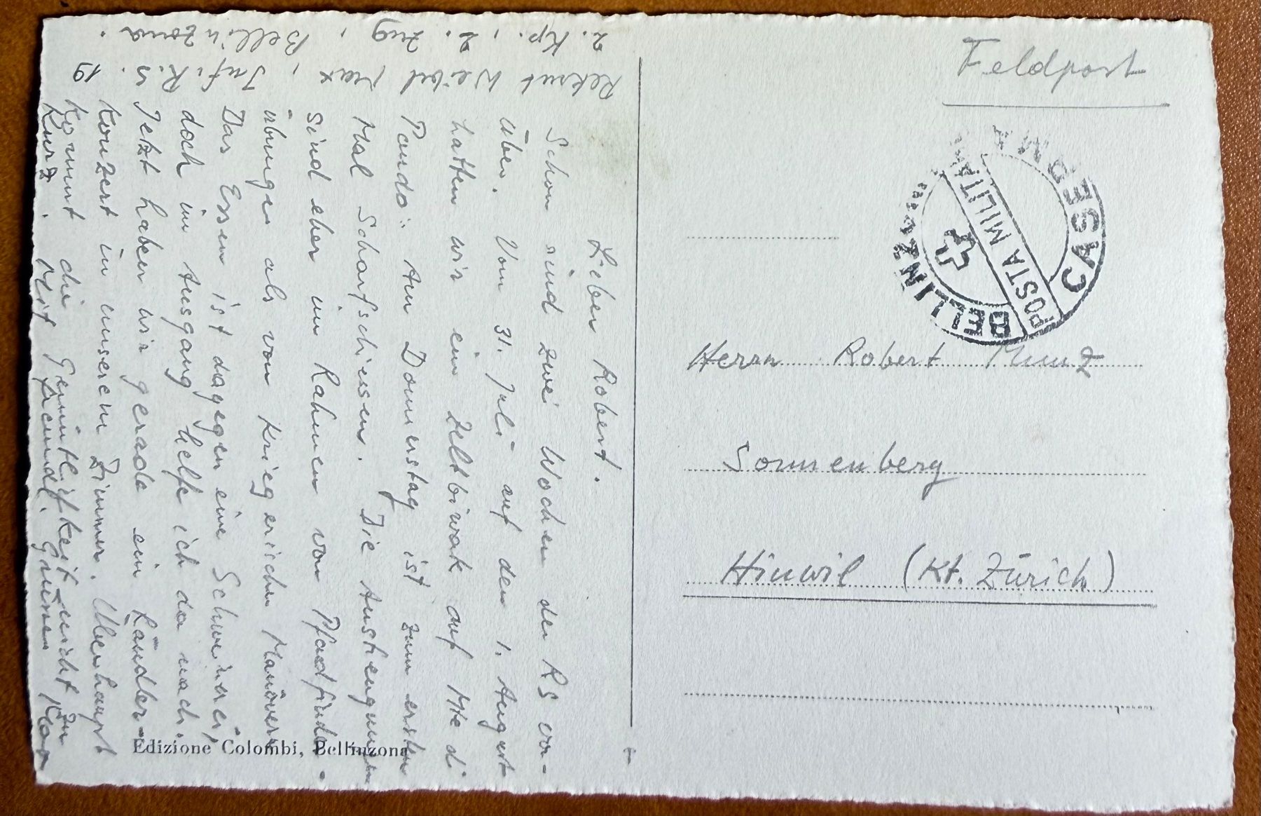 Cartoline postali: Bellinzona - Castello Unterwaldo 1940 – Usato da Lutry venduto da Ediego 1