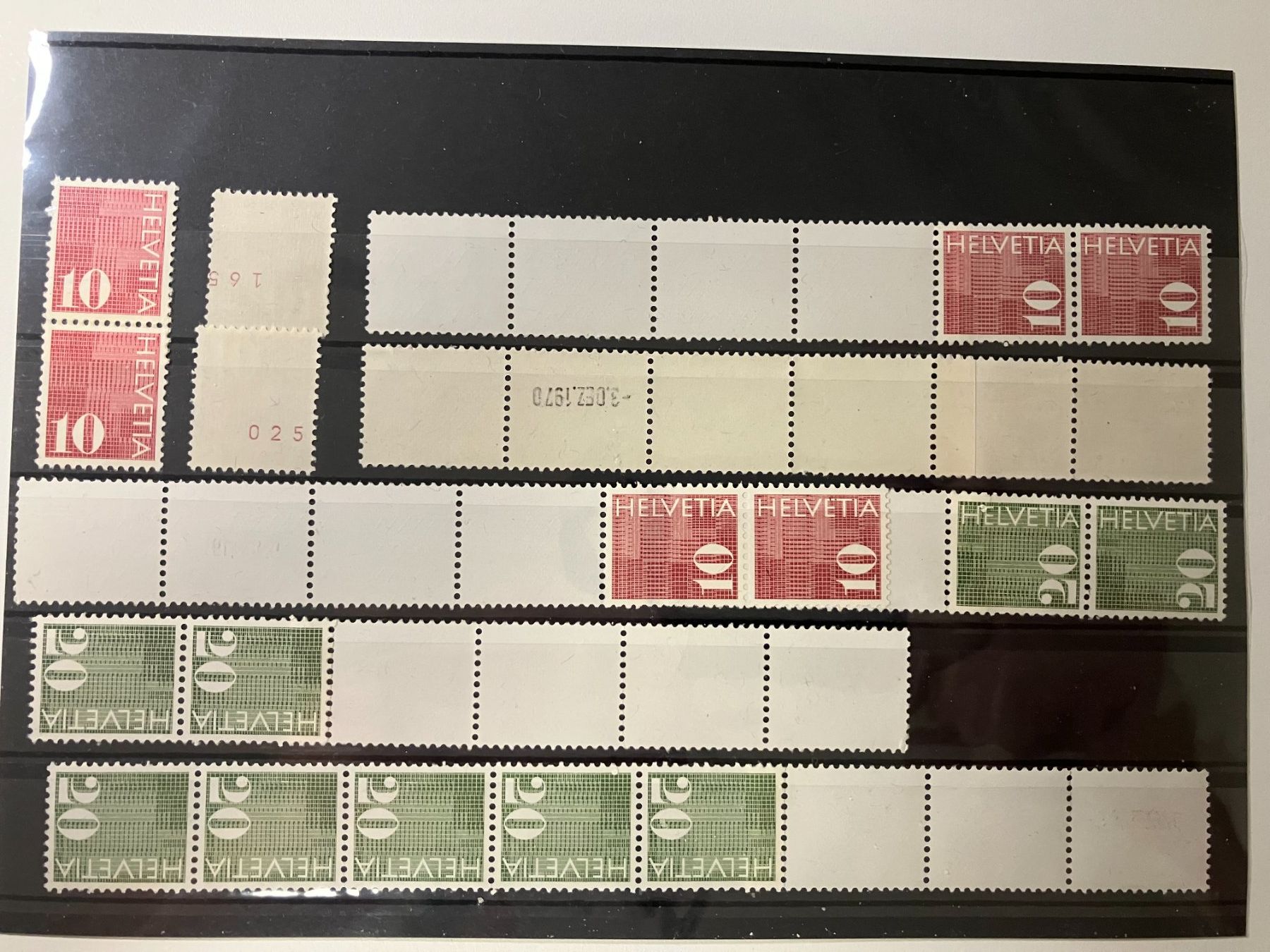 Alle Briefmarken: Rollenmarken **, 3 Einsteckkarten voll, teils m. Kontroll-Nr – Gebraucht aus Würenlos von Eulenpostuhu 1