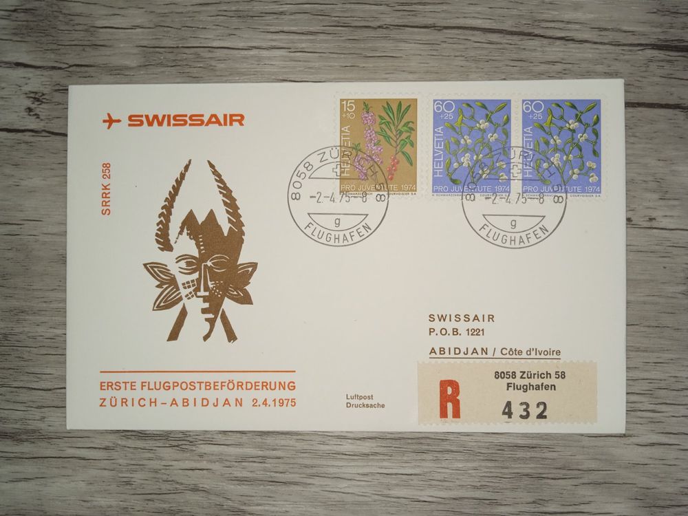 TR28 Enveloppe + Timbre Suisse 1975 Theme Aviation (Gebraucht) in ...
