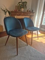 2 Chaises en velours bleu