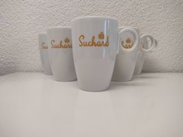 Originales Tassen Set weiss und Gold Suchard