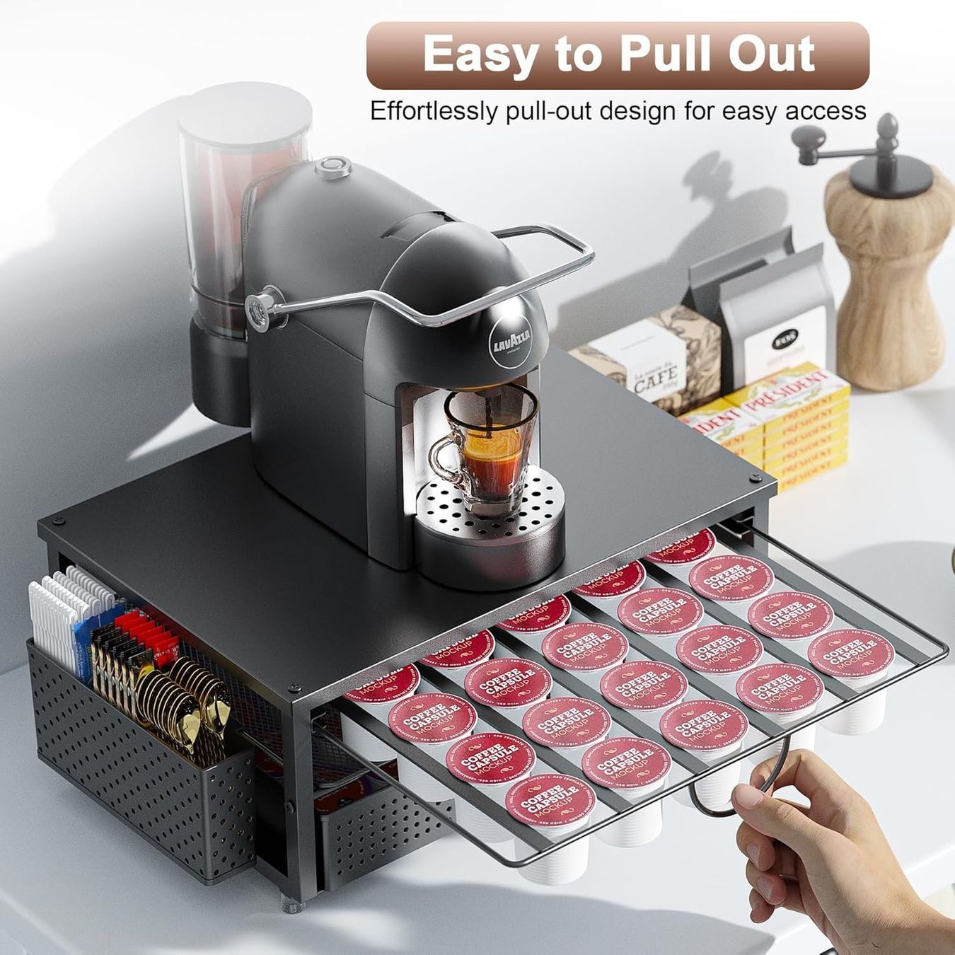 Macchine per caffè & Macchine per espresso: Kaffeekapselhalter Schwarz 2 Etagen Organizer – Nuovo e nell'imballaggio originale da Suhr venduto da SchnapperCH 2