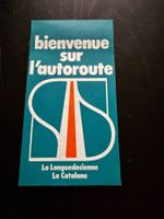 Vintage Autobahnkarte Languedoc-Roussillon, Frankreich