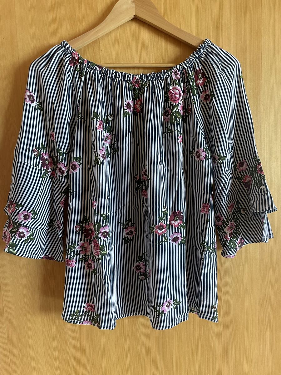 Lascana Camicette: Blouse épaules dénudées rayures+fleurs - Lascana - taille 36 – Nuovo (secondo la descrizione) da Montana venduto da Jeanne_huggler 3
