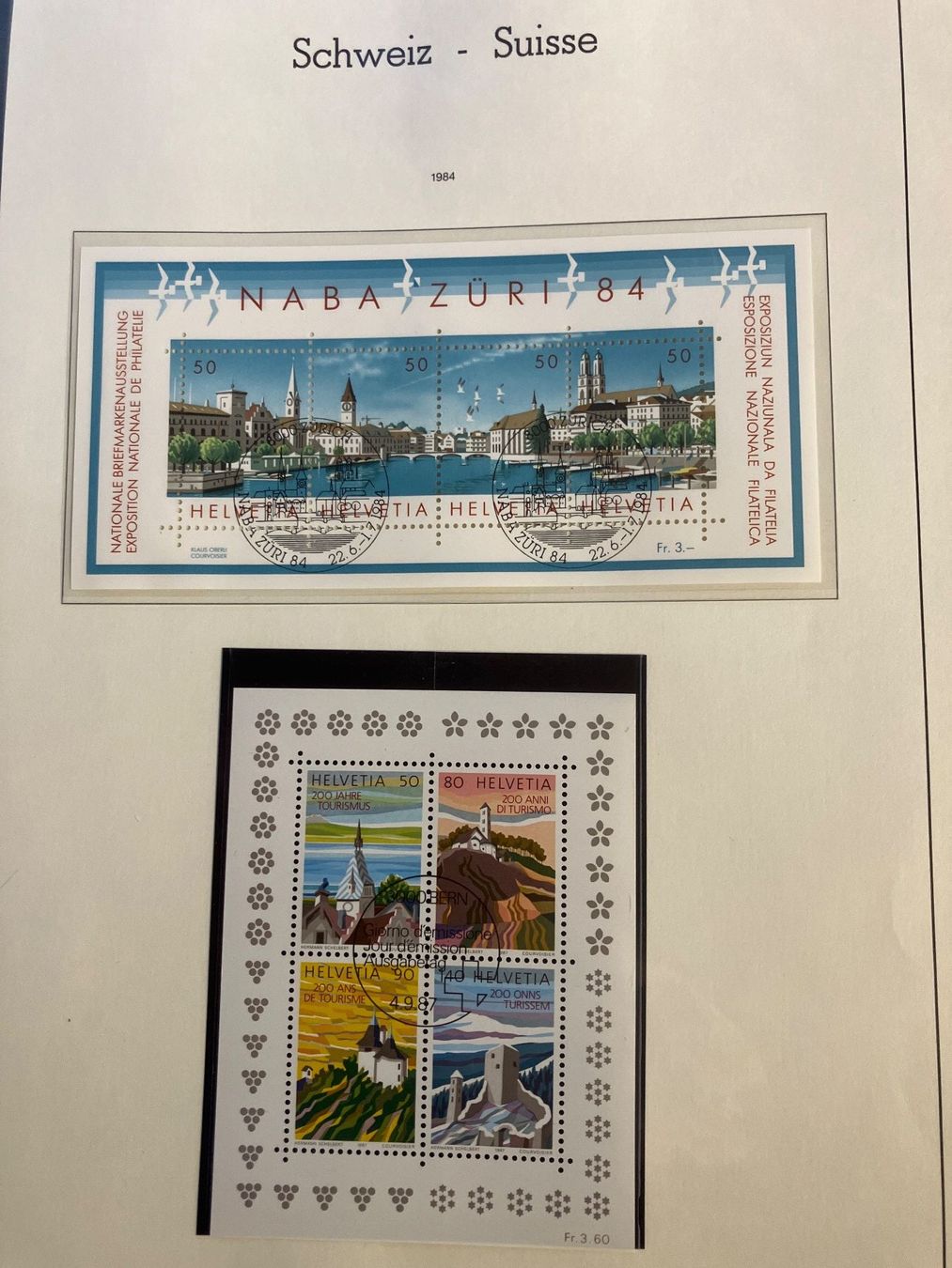 Alle Briefmarken: 200 j Tourismus in der Schweiz – Gebraucht aus Cunter von Bicasi58