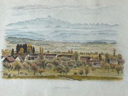 Säntis von Berg aus: Original Lithographie E. E. Schlatter ❗