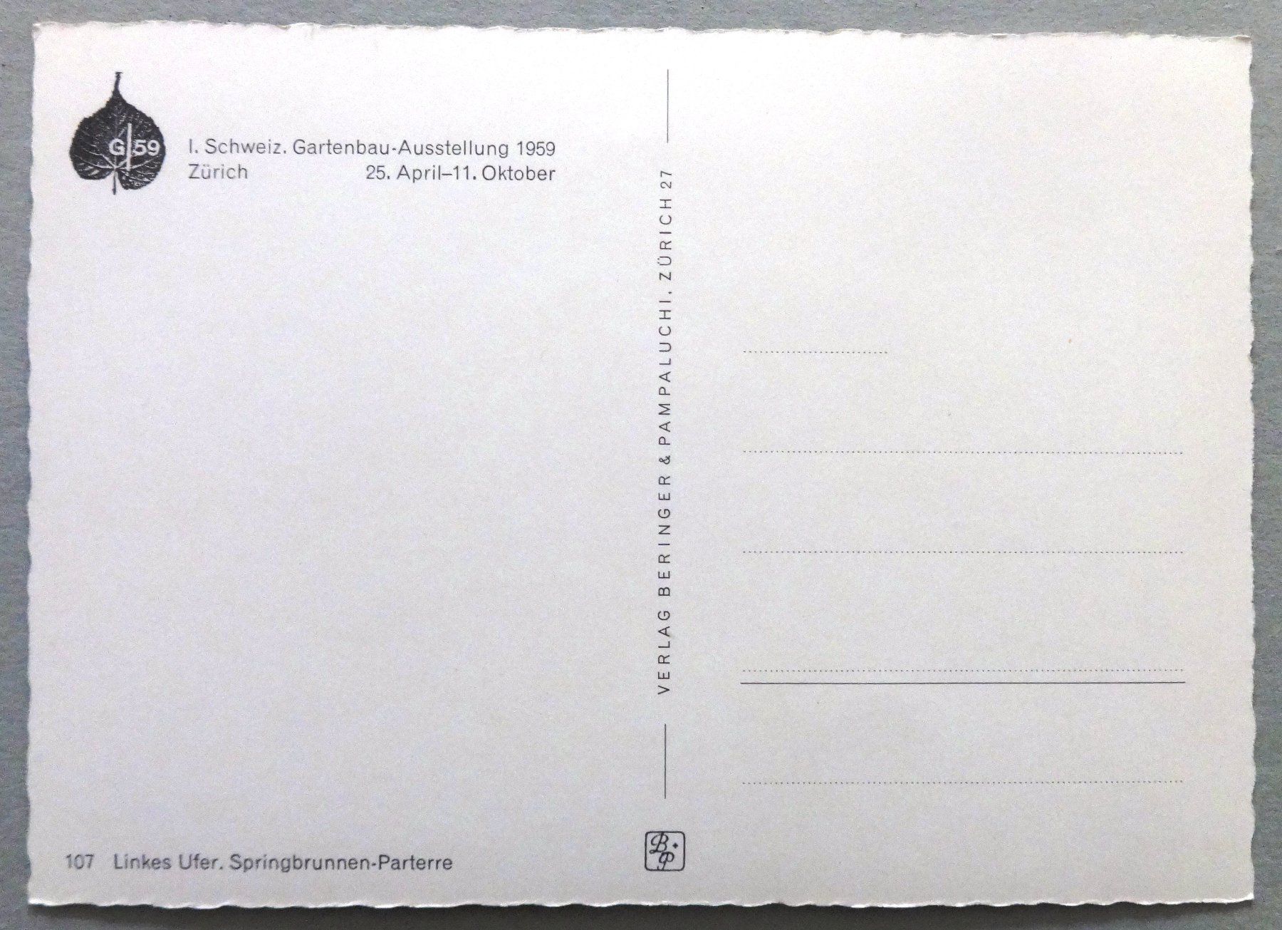 Ansichtskarten: G/59, Zürich – Gebraucht aus Fétigny von Billy2miny 1