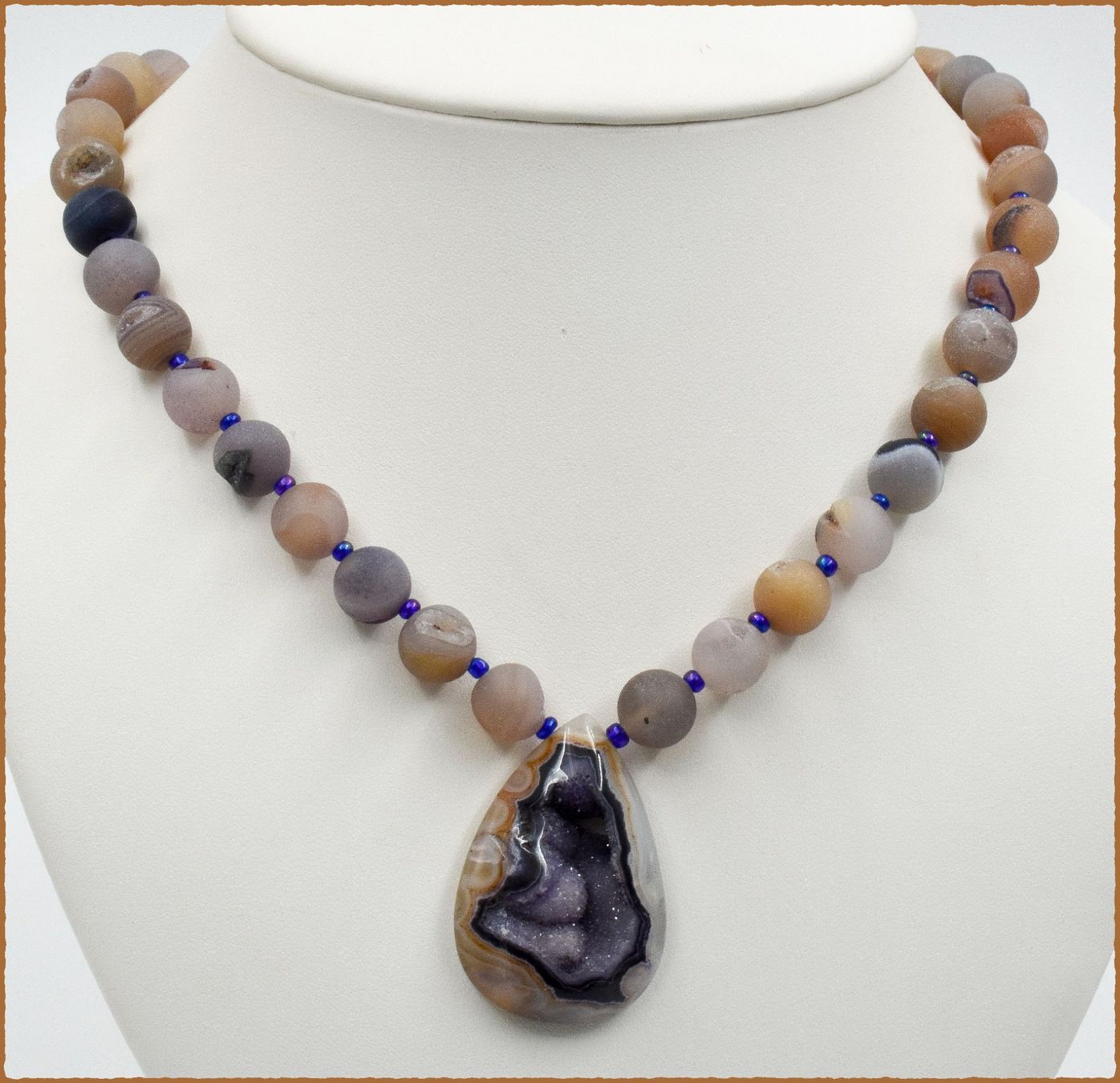 Ketten: ♛ Designerkette Achat / Druzy ca. 51cm – Neu und originalverpackt aus Oberglatt ZH von Hot-Spot