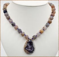 ♛ Designerkette Achat / Druzy ca. 51cm